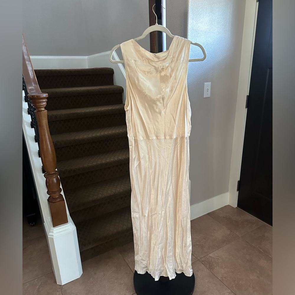 Shona Joy Silk Cowl Neck Sleeveless Maxi Dress